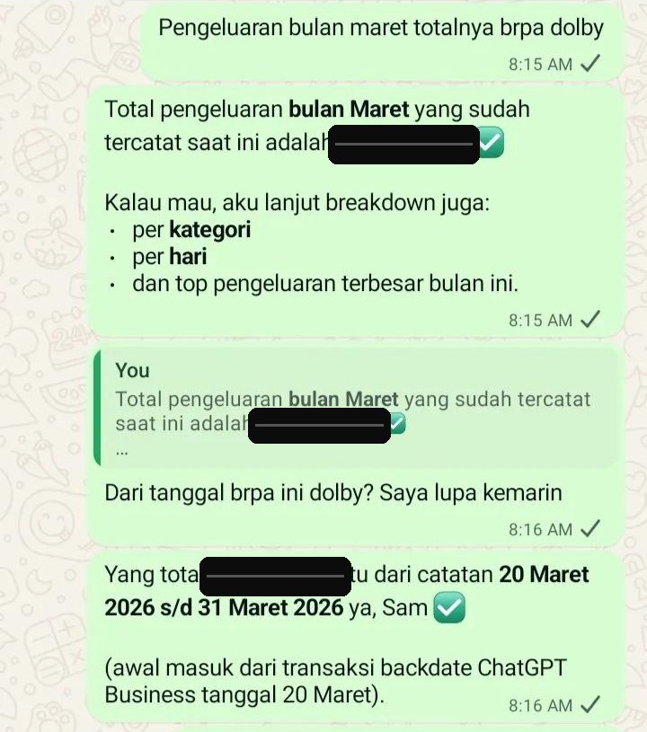Bertanya rekap bulanan lewat chat