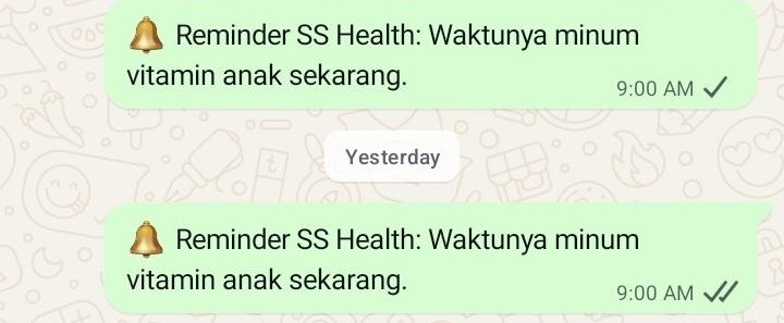 Pesan pengingat yang sampai di grup keluarga